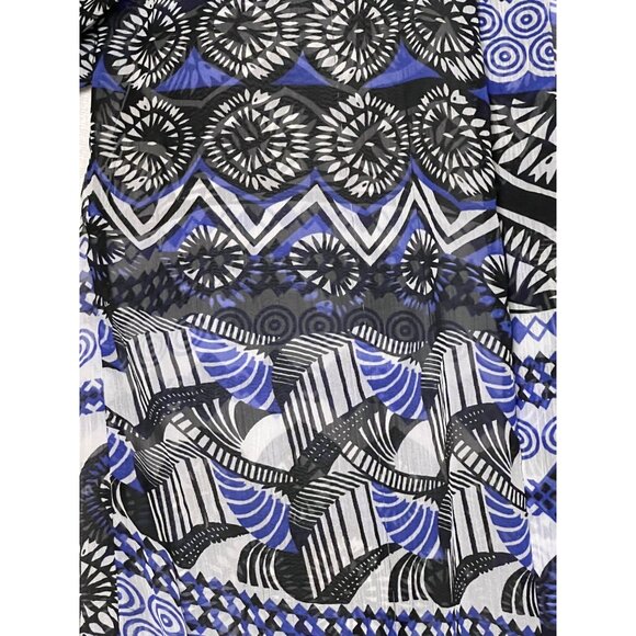 Steve Madden OSFM Lightweight Open Geometric Pattern Fringe Kimono Long - Picture 6 of 16